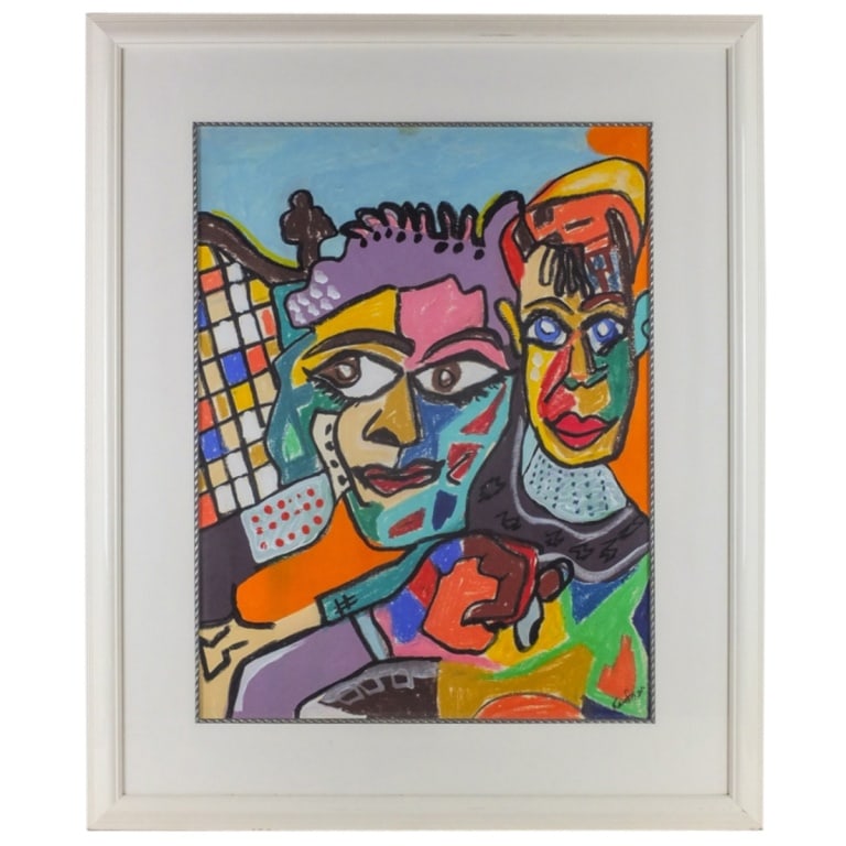 Kaufman (20th Century): Kaufman (20th Century) Patel on Paper "Portraits" Signed Lower Right. Sight measures 23-1/4" x 17-1/4". Frame measures 32-1/4" x 26-1/4". Condition: Good condition. Estimate 100 - 200 Domestic shippin