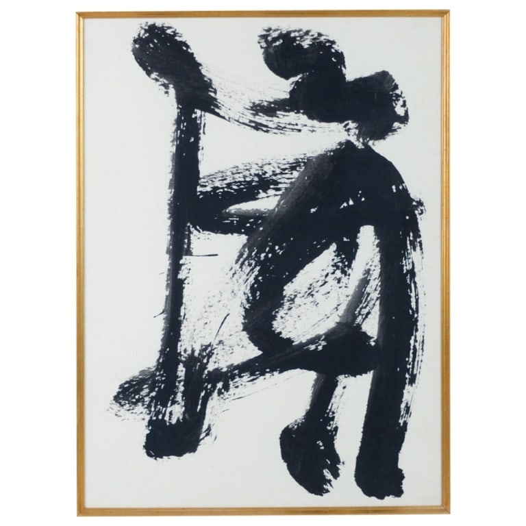 After: Franz Josef Kline (1910 - 1962): After: Franz Josef Kline, American (1910 - 1962) Drawing on Paper "Abstract Composition" Unsigned. Sight measures 14-3/4" x 10-1/2". Frame measures 25" x 21-1/4". Condition: Good condition. Estimate