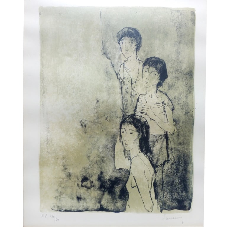 Jean Jansem Lithograph "3 Children" - 2