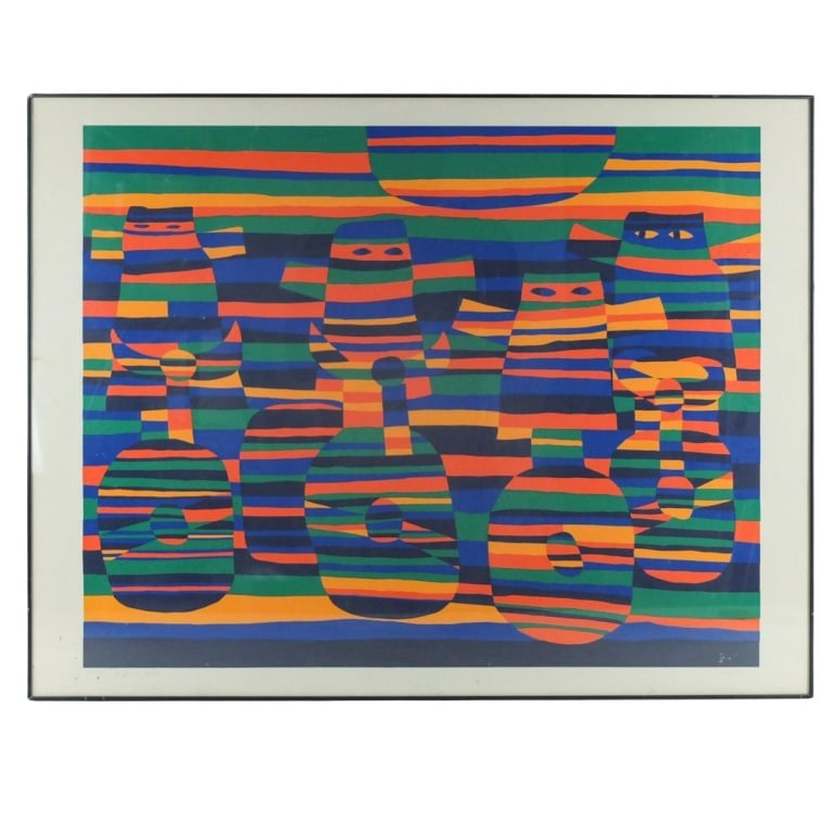 Jacques Soisson, French (Born 1928): Jacques Soisson, French (Born 1928) Color Lithograph on Paper "Les Glorieux Cyclistes" Signed and Number 127 of 150. Sight measures 22-3/4" x 28-1/4". Frame measures 25-1/2" x 32-3/4". Condition: