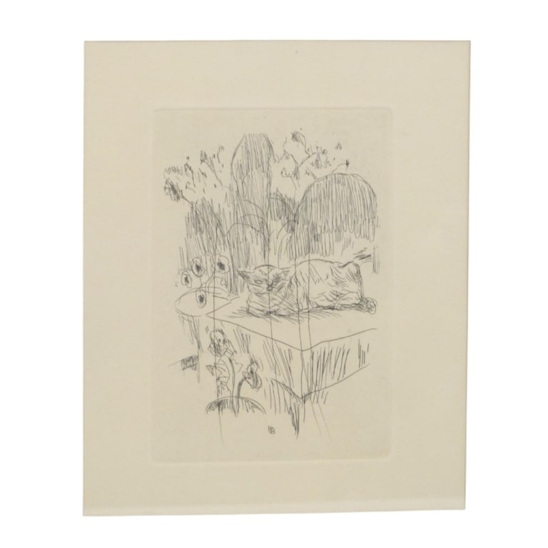 After Pierre Bonnard Etching "Interior with a Cat" - 2