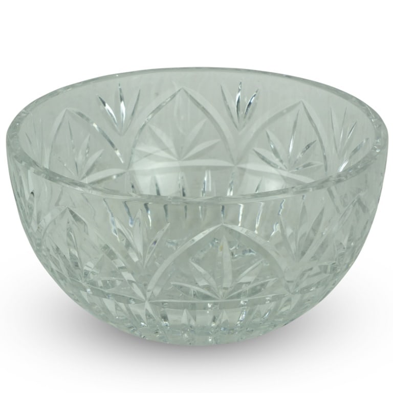 Vintage Cut Crystal Bowl: Large Vintage Cut Crystal Bowl. Unsigned. Measures 5" x 9-1/2". Condition: Good condition. Estimate 40 - 120 Domestic shipping Third Party