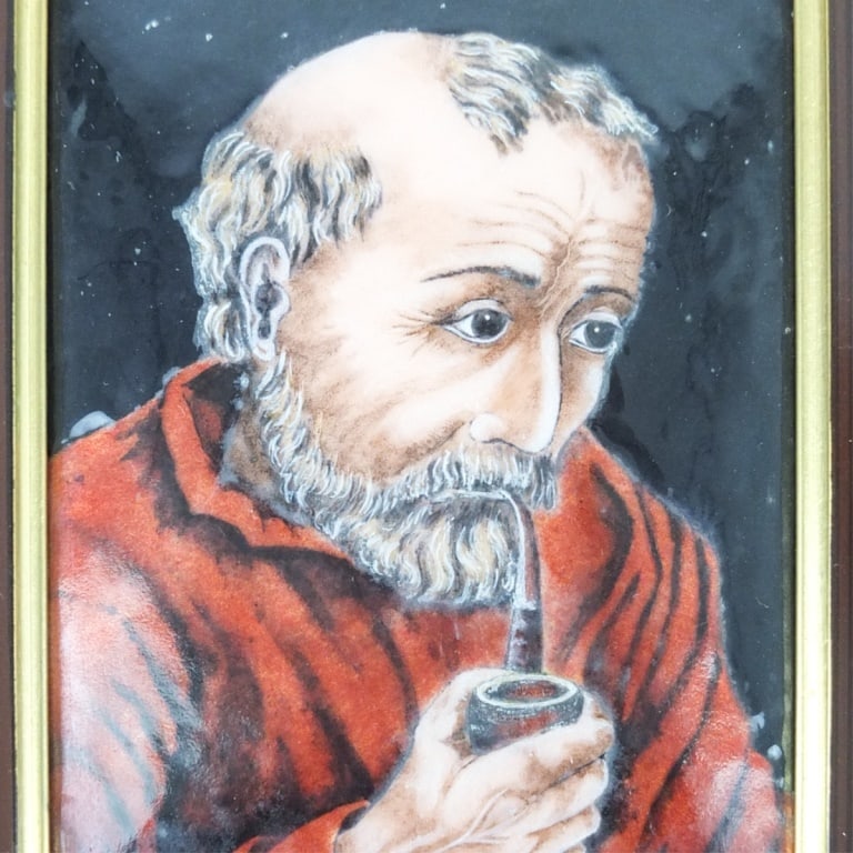 Framed Limoges Enamel on Copper Plaque - 2