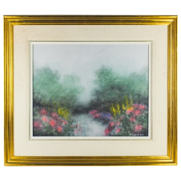 François-Pierre Bleau, Canadian (Born 1952): François-Pierre Bleau (Zero Zoo), Canadian (Born 1952) Oil on Canvas "View of a River" Signed Lower Right. Document and stamp mark attached en verso. Measures 16" x 20". Frame measures 25-1/2" x