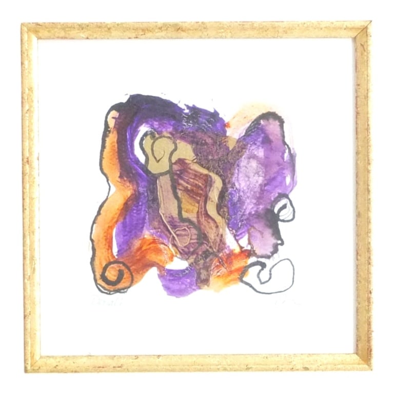 3 Decorative Framed Mixed Media Abstracts - 4