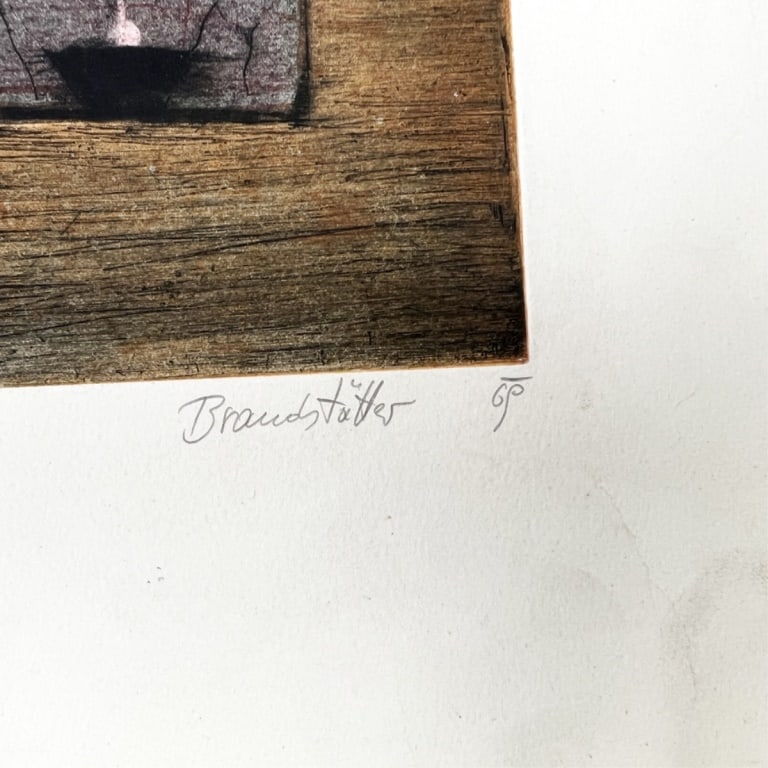 Karl Brandstatter Etching "Nude Study" - 2