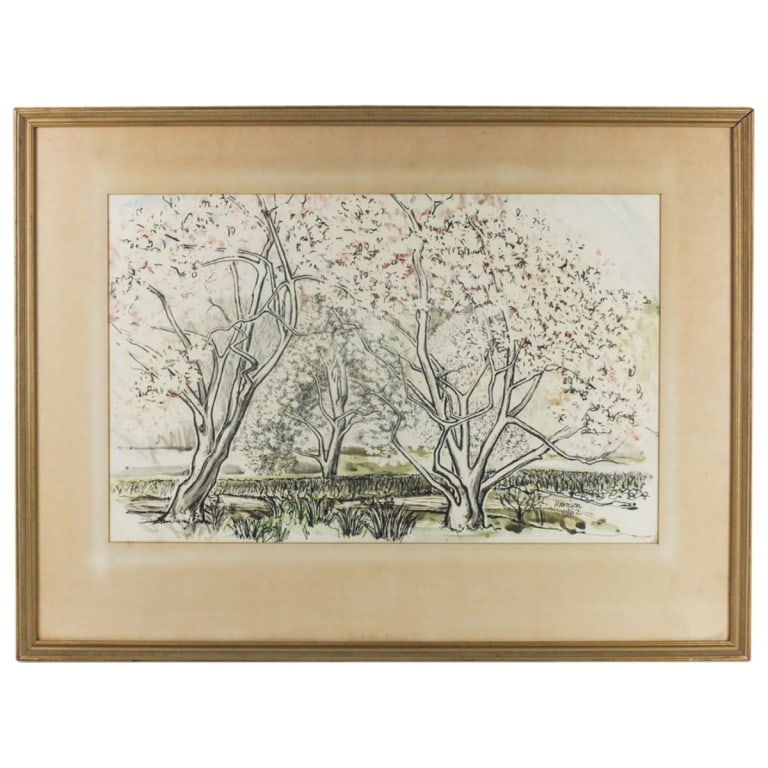 Possibly Philip Harrison Ink & W/C "Landscape" (1 of 3)