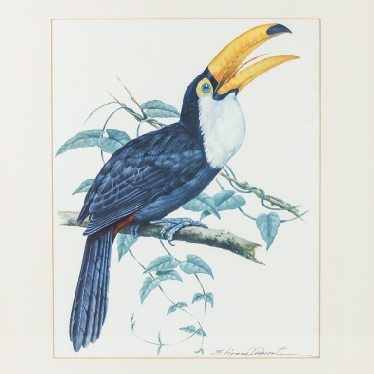 Etienne Demonte, Three Botanical Bird Prints - 3