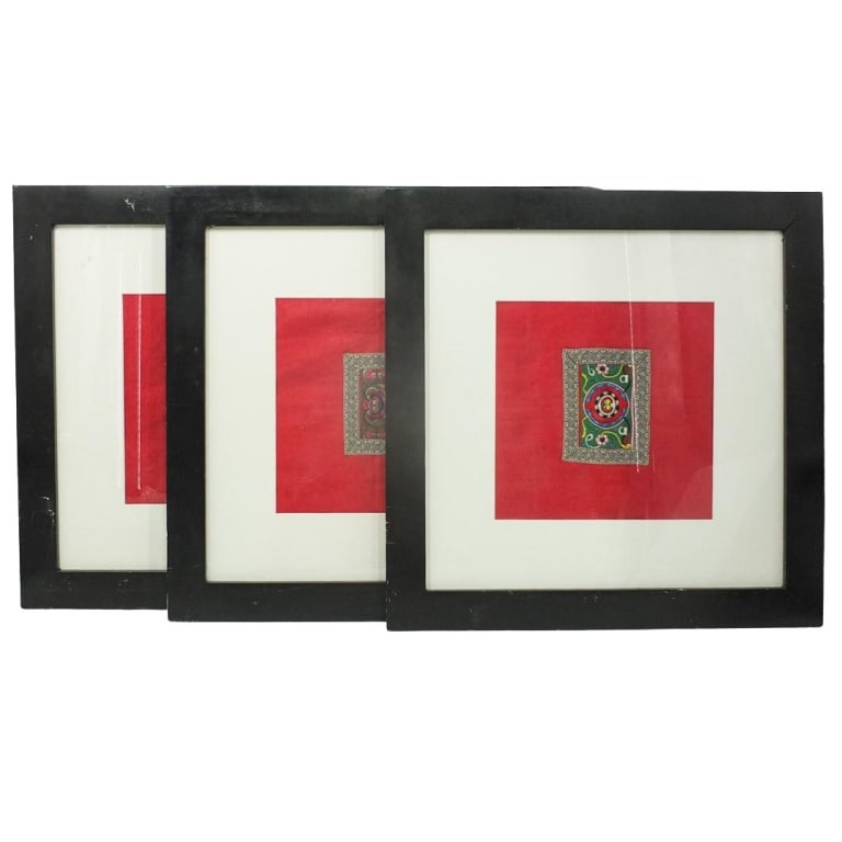 3 Framed Middle Eastern Embroidery Panels (1 of 4)