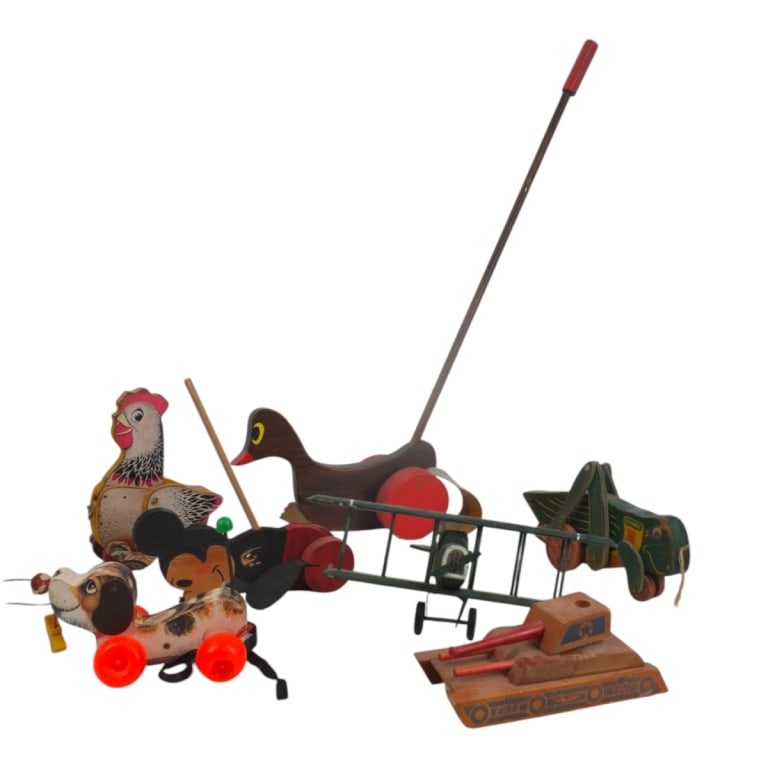 Lot of 7 Vintage Wood Pull Toys (1 of 5)