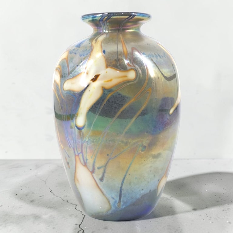 Steven Fellerman Iridescent Art Glass Vase (1 of 4)