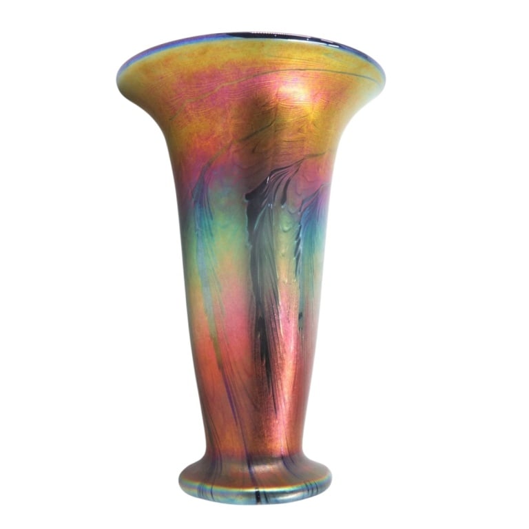 Lundberg Studios Pulled Feather Glass Vase - 2