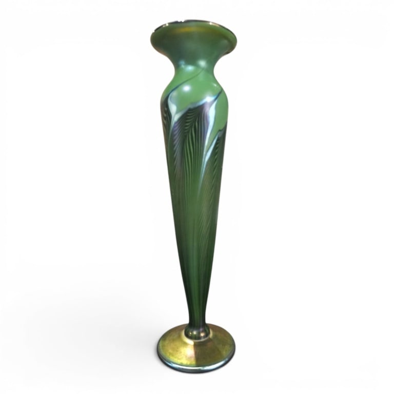 Lundberg Studios Pulled Feather Glass Vase 13" - 2
