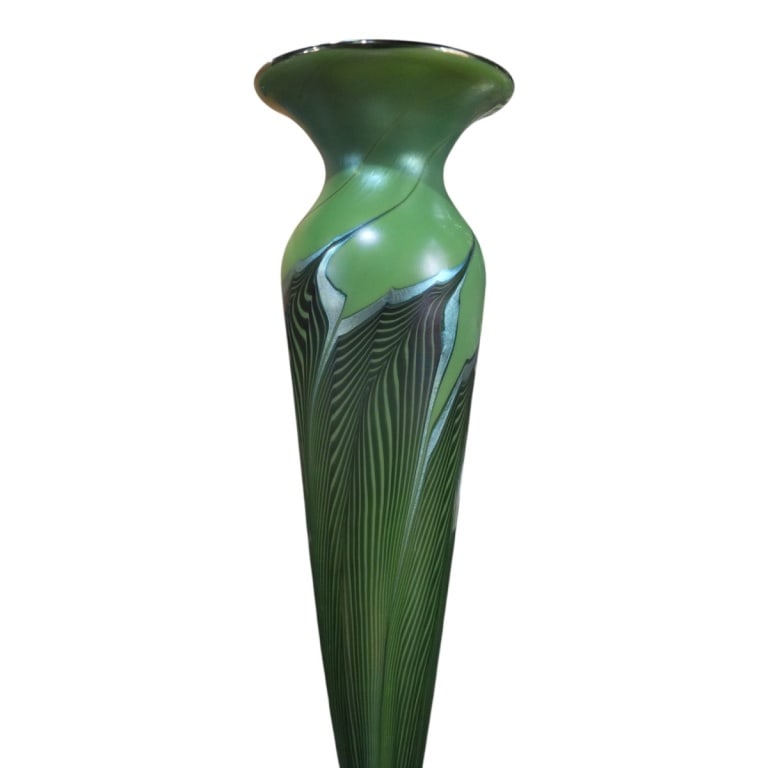 Lundberg Studios Pulled Feather Glass Vase 13" - 3