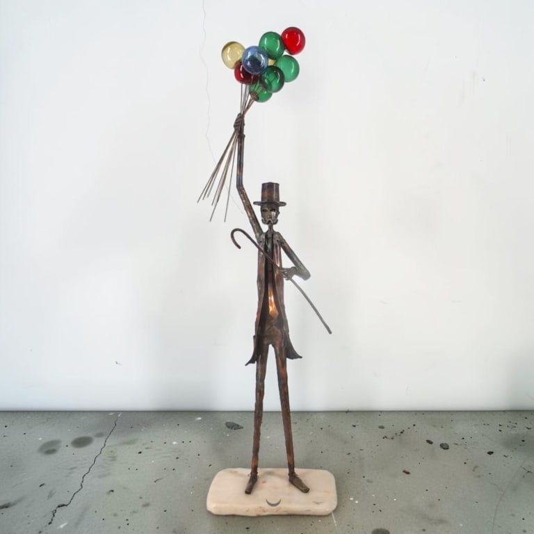 Jim Lewk Copper Sculpture "Balloon Man" 1990 (1 of 7)