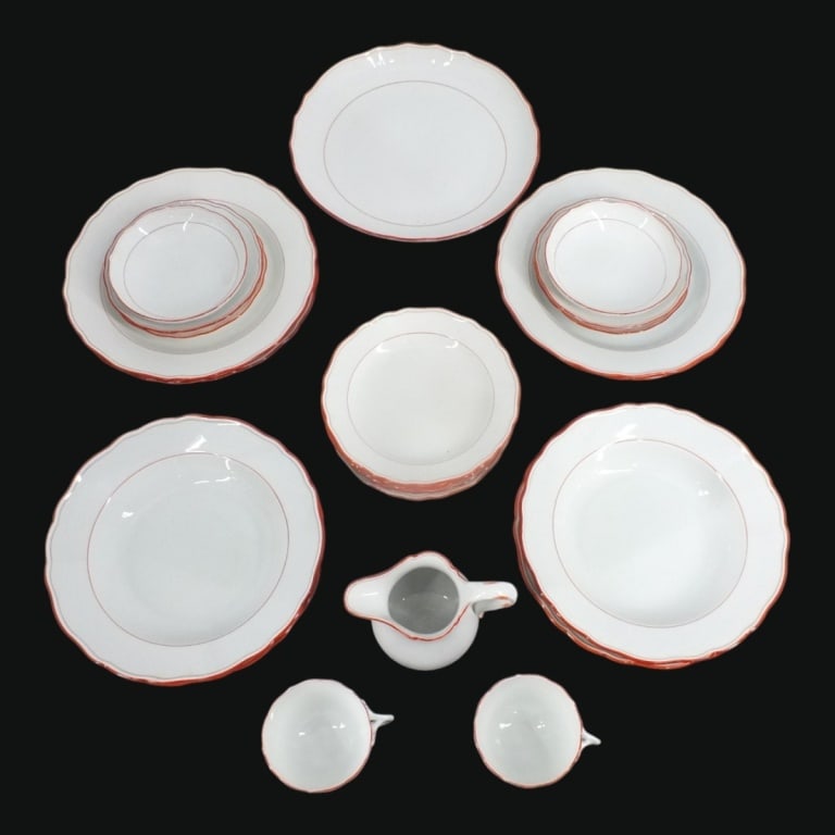24 Pc Meissen Plain Inner Red Line Dinnerware (1 of 5)