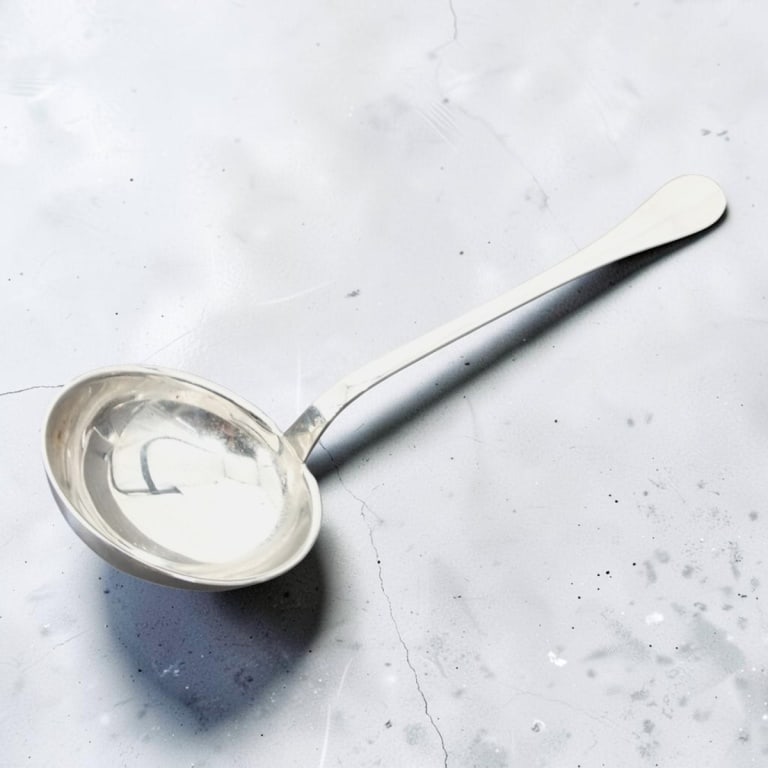 Vintage Christofle Acier Stainless Ladle: Vintage Christofle Acier Stainless Ladle. Stamped Christofle Acier. Measures 11". Condition: Light wear from use. Estimate 60 - 90 Domestic shipping Third Party