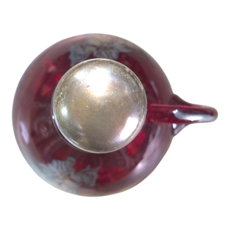 New Martinsville Silver Overlay Ruby Decanter - 4
