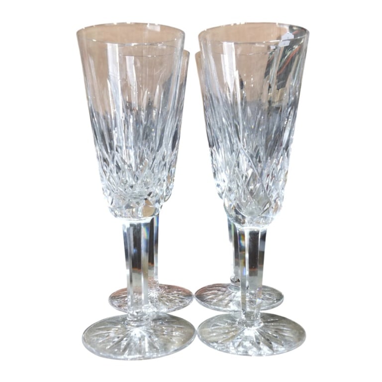 4 Waterford "Lismore" Champagne Flutes (1 of 4)