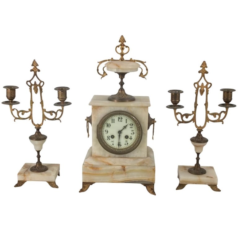 19th C. French Clock Garniture Set (1 of 7)