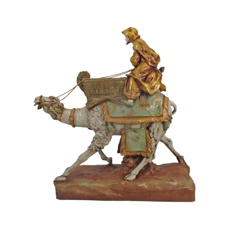 LARGE Amphora Porcelain Camel & Rider Sculpture (1 of 10)