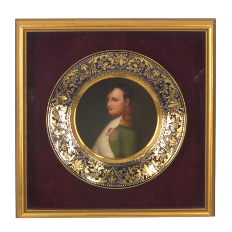 Antique Dresden Portrait Cabinet Plate "Napoleon" (1 of 4)