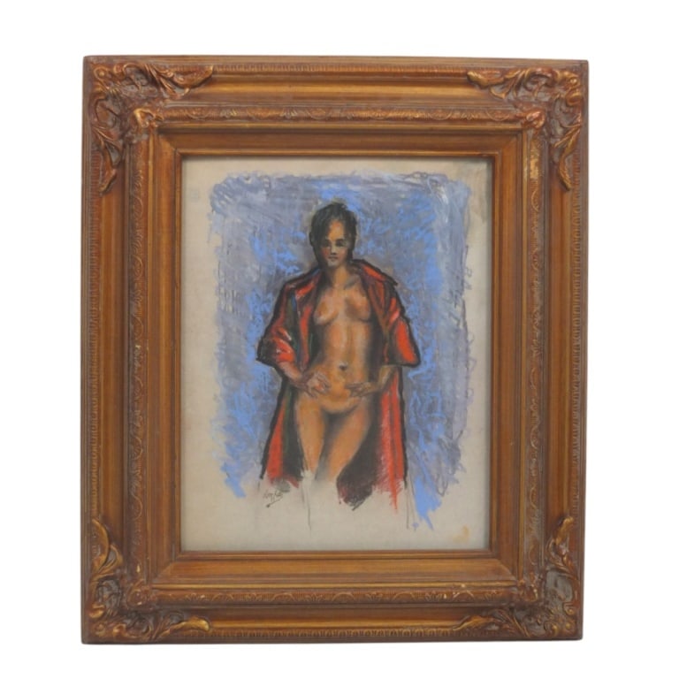 Ray Betts Pastel "Female Nude": Ray Betts (American, 20/21st C) Pastel "Female Nude". Signed lower left, Measures 13-1/2" x 10-1/2", frame 20-3/4" x 17-3/4". Condition: Good condition. Estimate 60 - 120 Domestic shipping Third Party