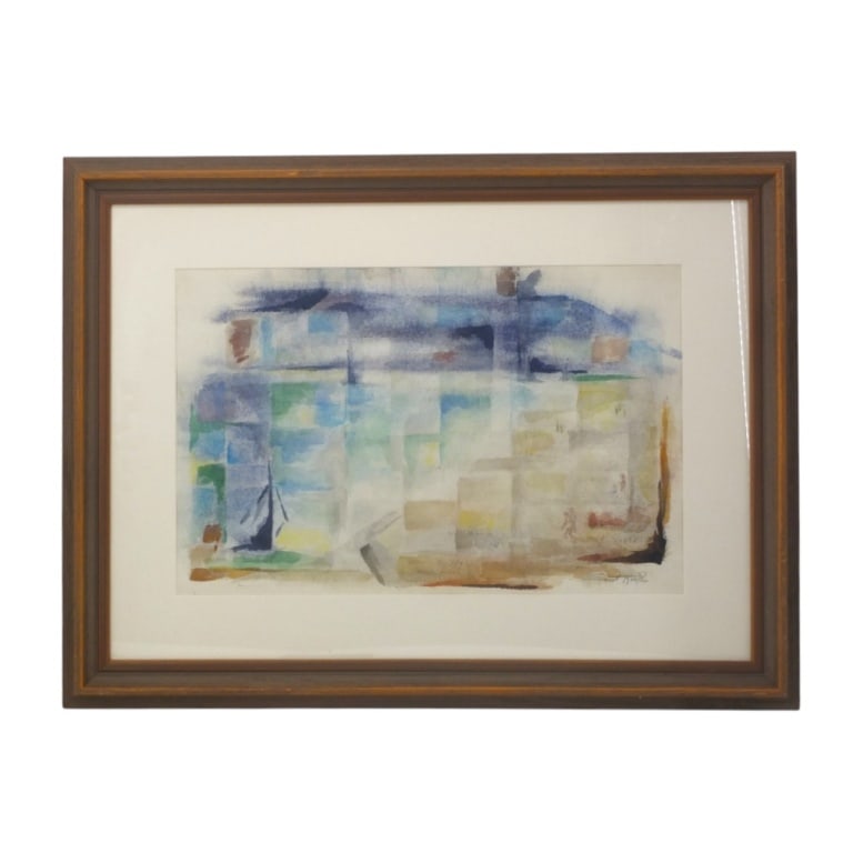 Ernest Krape Watercolor "Abstract with Figures" (1 of 5)