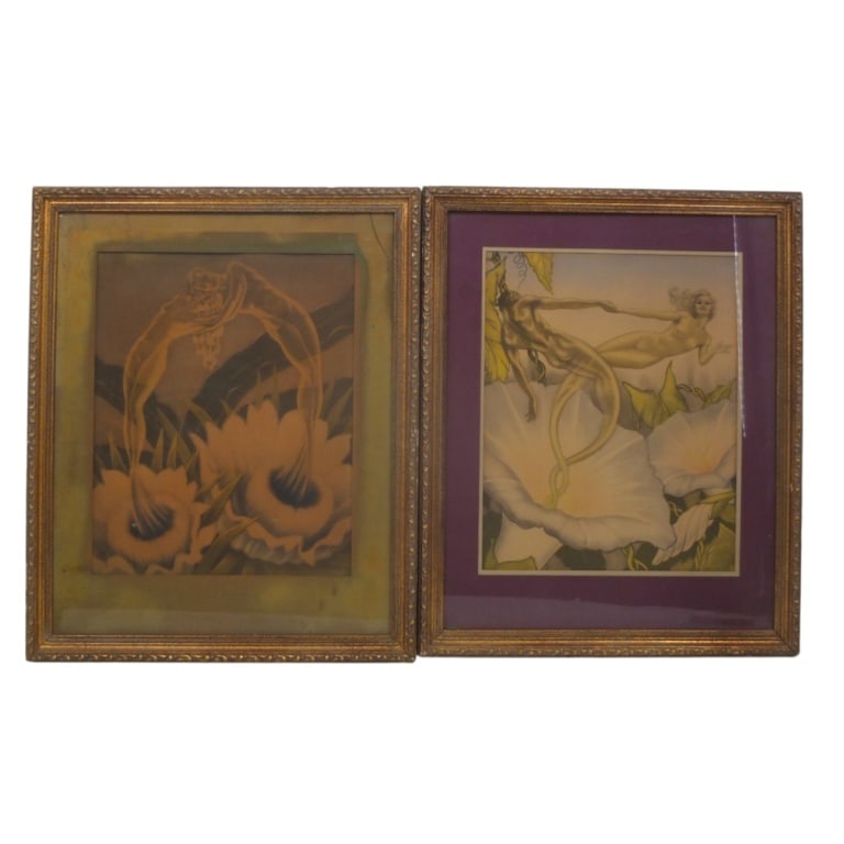 2 Vintage Art Deco Offset Lithographs - 2