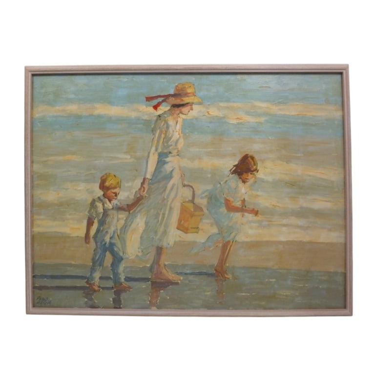 Pablo Matania Oil on Canvas "Shelling" (1 of 2)