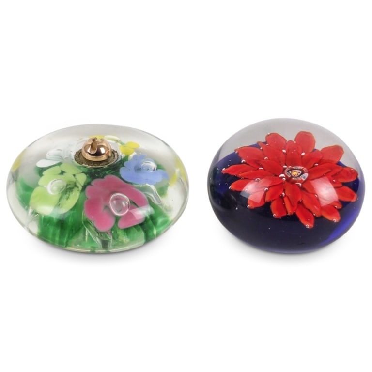 Grouping of Two Vintage Glass Paperweights (1 of 4)