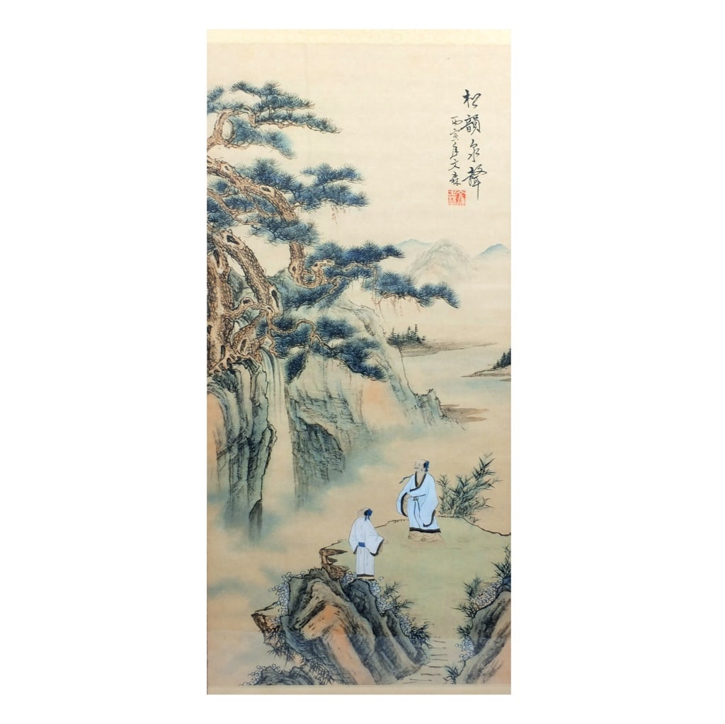 Antique Framed Chinese Scroll - 2