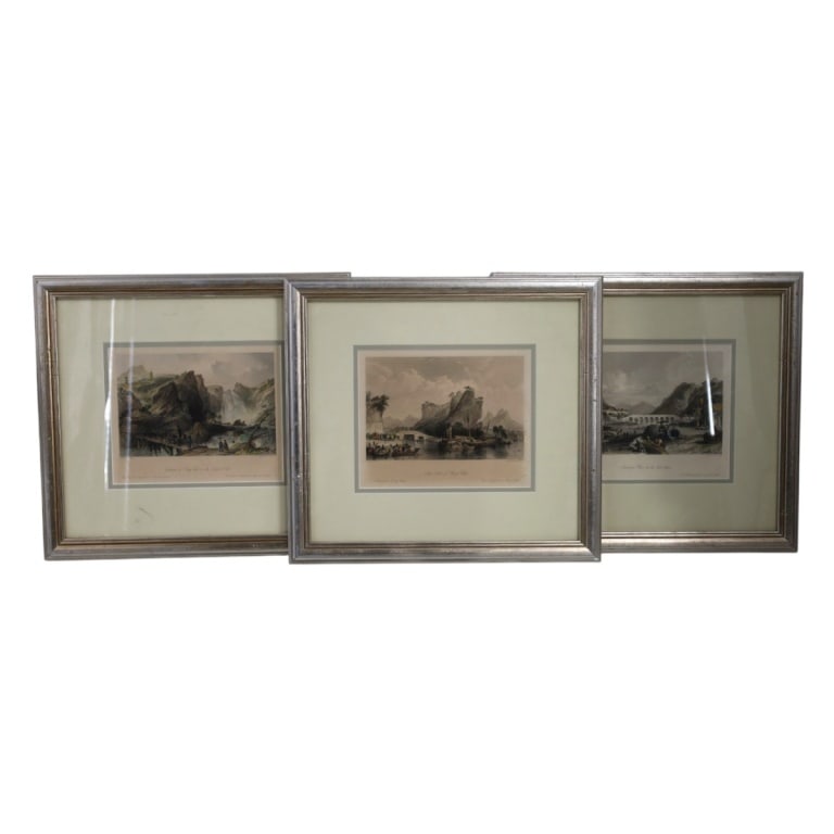 Thomas Allom 2 Hand Colored Engravings 19C China (1 of 4)