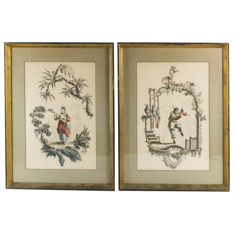 Pair of Chinese Hand Colored Engravings (1 of 3)