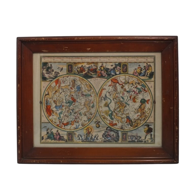 Antique Hand-Colored Map "Le Globe Celeste" (1 of 3)