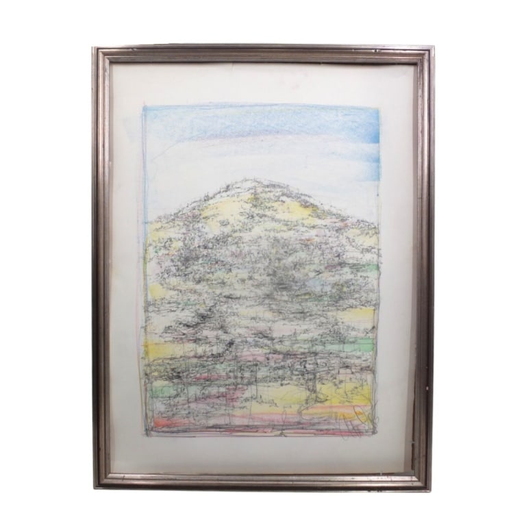 Mixed Media/Paper "Stylized Mountain Landscape" (1 of 2)