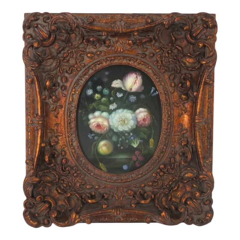 Santori (20th Century): Santori (20th Century) Oil on Canvas "Still Life" Signed Lower Left. Measures 10" x 8". Frame measures 18-1/8" x 16-1/4". Condition: Good condition. Estimate 50 - 150 Domestic shipping Third party