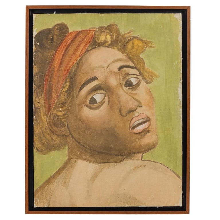 After: Michelangelo Oil/Canvas Portrait of a Woman: After: Michelangelo (1475 - 1564) Oil on Canvas, laid down on board "Portrait of a Woman" Unsigned. Sight measures 16-1/2" x 12-5/8". Frame measures 17-7/8" x 14". Condition: Some paint loss along