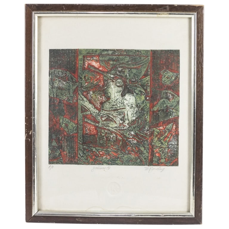 Vintage Continental School Etching "Abstract" (1 of 3)