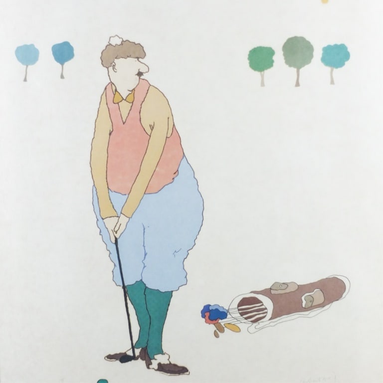 Robert Weil Lithograph "Golf Player" - 2