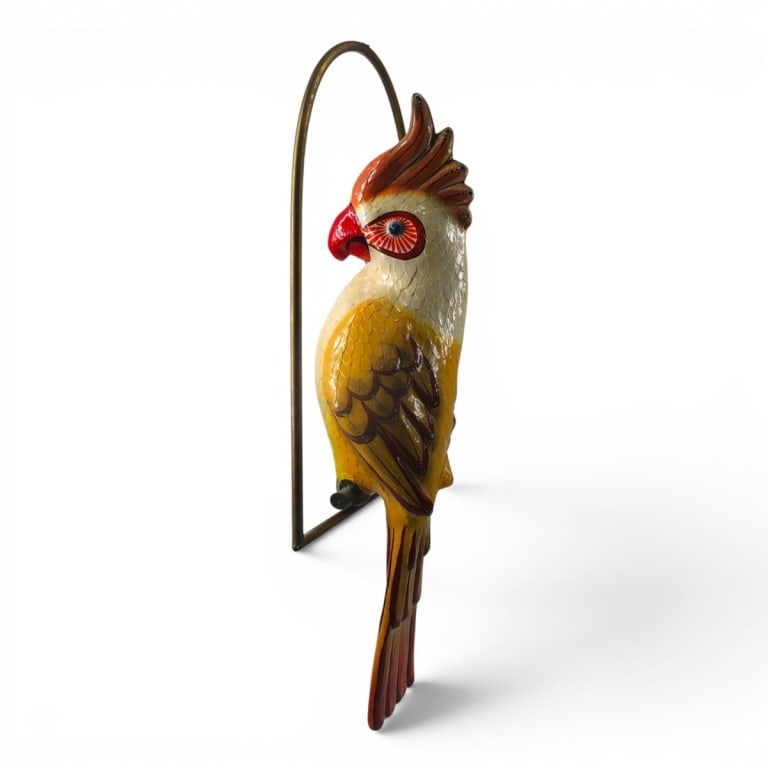 Bustamante Style Papier Mache Parrot on Perch (1 of 4)
