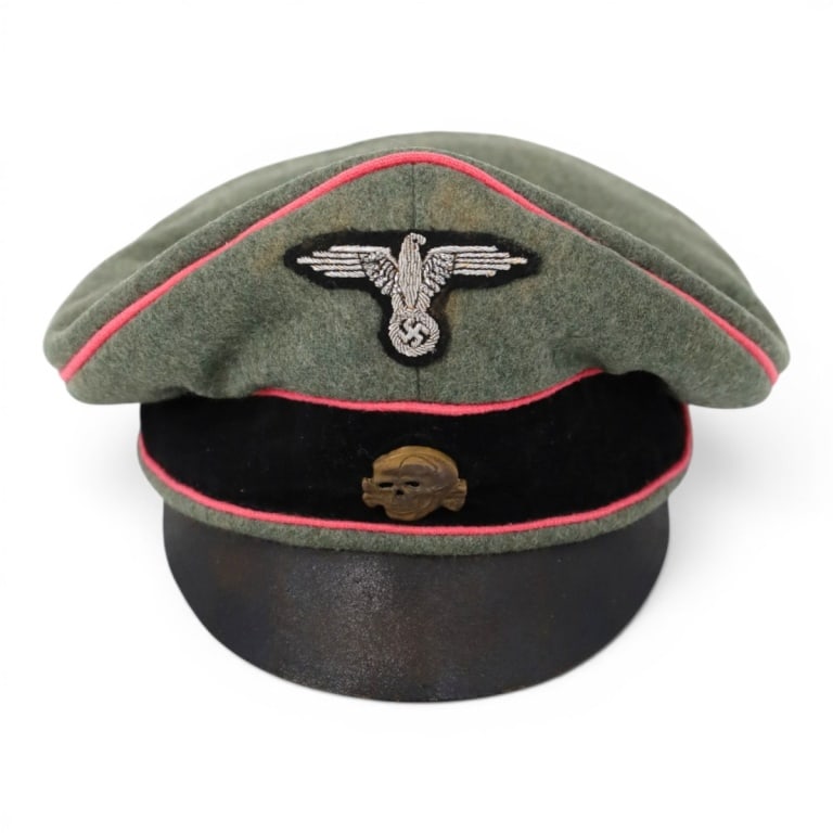 German WWII Waffen-SS Panzer Officers Crusher Cap (1 of 5)