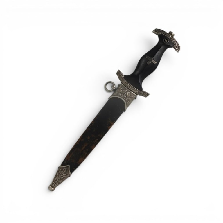 German WWII or Later Honor Dagger: German WWII or Later Honor Dagger with Sheath by RZM. Marked and etched on the blade. Overall measures 14-3/4" L. Please note; this item has not been authenticated by a third-party expert. The seller