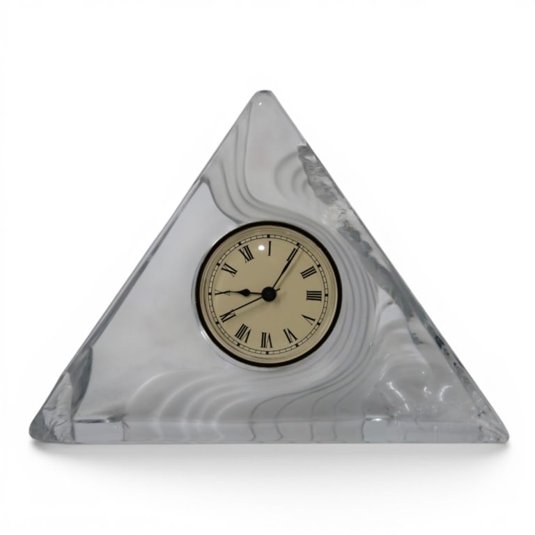 Daum Crystal "Pyramid" Table Clock - 2