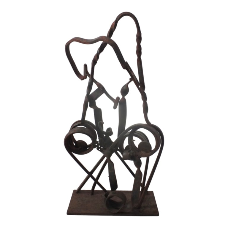 Style of Jerome China Found & Reclaimed Iron Sculp (1 of 4)