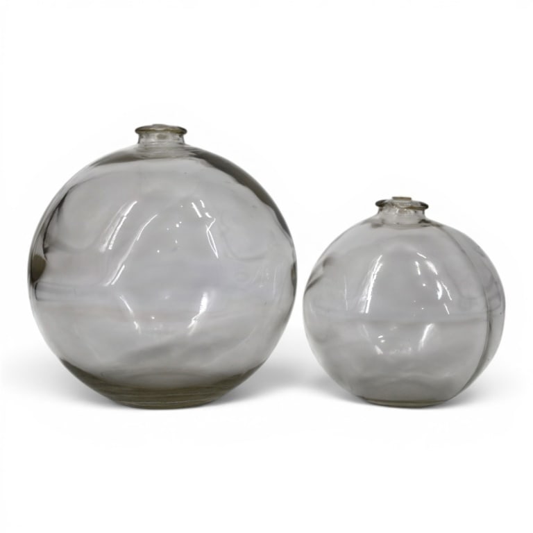 2 Vintage North West Glass Fishing Floats Buoys: 2 Vintage North West Northwestern NW Glass Fishing Floats Buoys. Signed. Measures 6" & 4-3/4". Condition: Good condition. Estimate 50 - 100 Domestic shipping Third Party