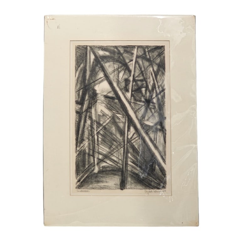 Elizabeth Erlanger Lithograph "Construction" 1953 (1 of 4)