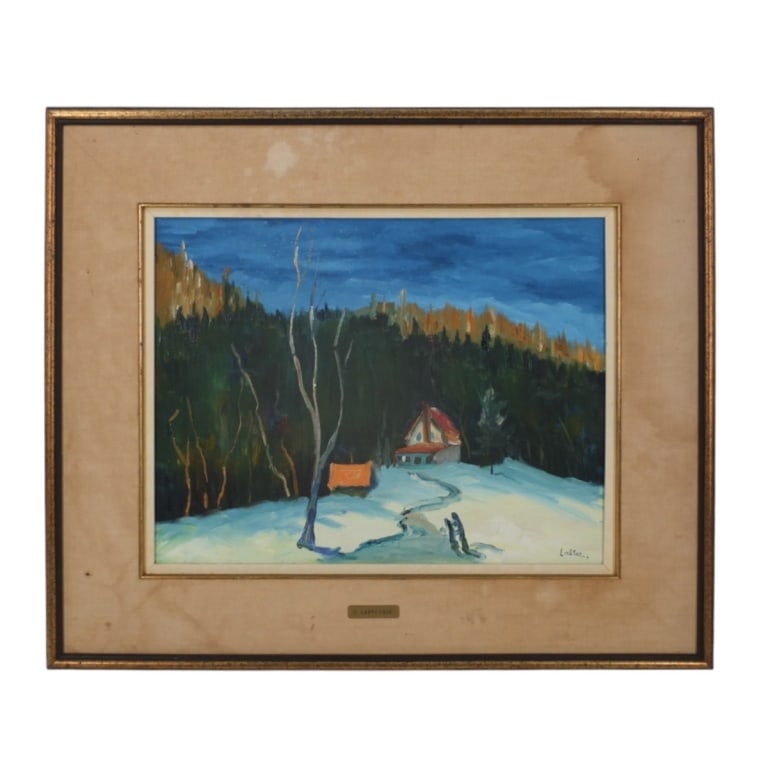 C. Labrecque, Canadian, 20C, Oil/Canvas "Quebec": C. Labrecque, Canadian (20C) Oil on canvas "Lac Beaupore, Quebec" Signed lower right and titled on stretcher. Measures 14" x 18", frame measures 22" x 26-1/8". Condition: Good condition. Estimate 150