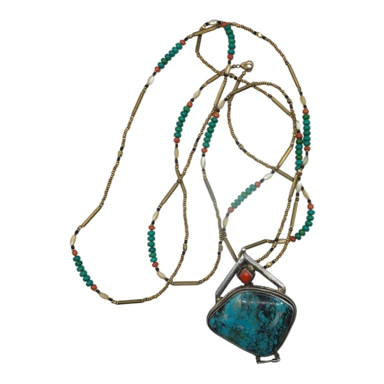 Native American Sterling & Turquoise Necklace (1 of 4)