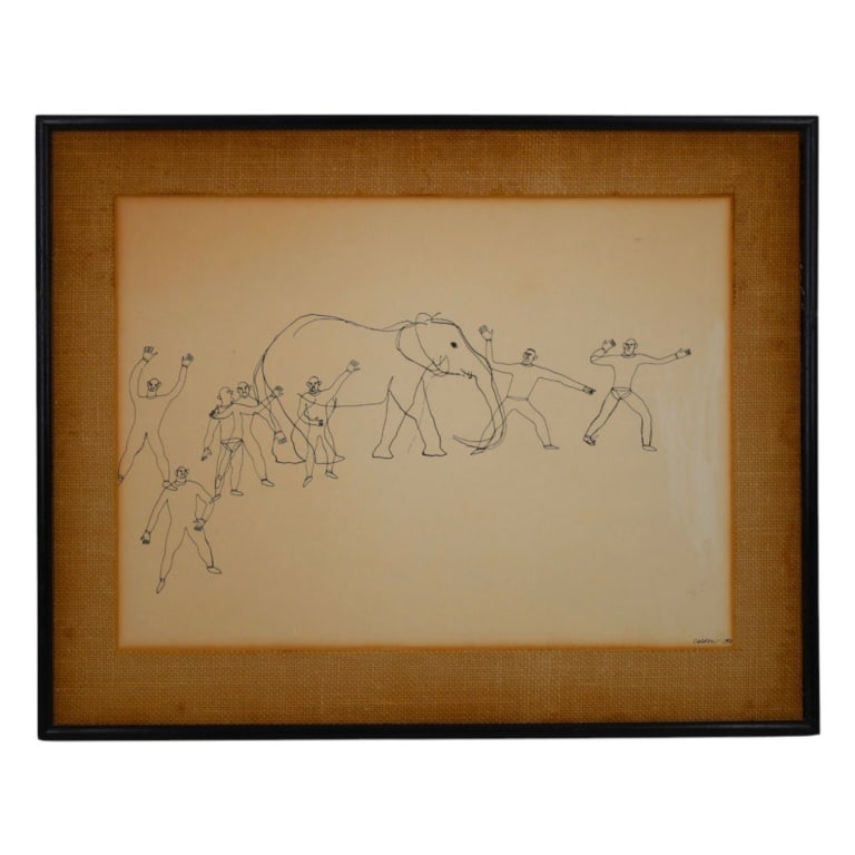 After Calder Offset Lithograph "Calder's Circus": After Alexander Calder (American, 1898-1976) Offset Lithograph from "Calder's Circus". Signed and dated 1931 in print. Framed, no glass. Has not been examined out of frame. Measures 12-1/4" x 16" (sig